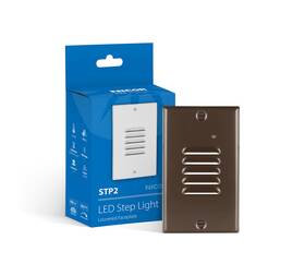 Stp2l Nicor 767706207101 Stp2 Vertical Louvered Oil-rubbed Bronze Led Step Light With Photocell