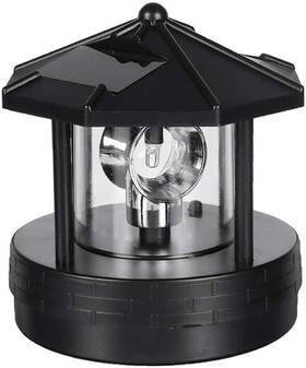 Ninefox 445013942962 Solar Lighthouse Light With 360 Rotating Beacon 4.33 X 4.13 In Outdoor Led Gar