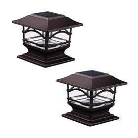 Mbo20241215 Ningbo Man Bao Dian Qi You Xian Gong Si Pavilion Solar Post Cap Lights - Brown Cast Aluminum Outdoor Fence 2 Black