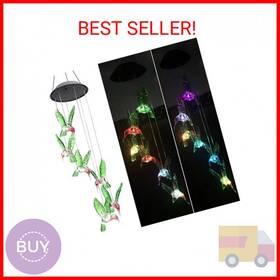 Ninite Lights 736900375473 Solar Wind Chimes Outdoor Waterproof Color Changing Decorative Mobile Wi