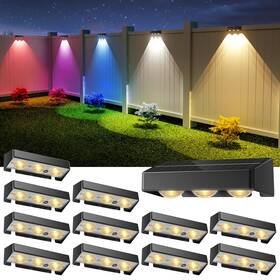 16401lgtf Niorsun Best Solar Fence Lights 12 Pack Solars Deck Light Rgb Color Outdoor Bulb