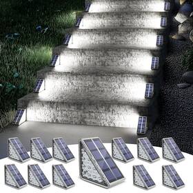 Ip67 Niorsun 725889653047 Solar Stair Lights Outdoor Waterproof 12 Pack Step For Outs