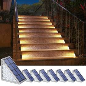 Niorsun 736091741125 Outdoor Step Lights 8 Pack Warm White Solar For Outside W