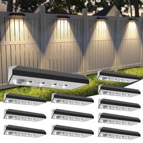 Hwl688-a Niorsun Solar Fence Lights 12 Pack - 3000k Warm White With 4 Spot Lenses 100 Lumens