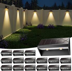 Lh-tb08 Niorsun 16 Pack Solar Fence Lights Warm White Ip65 Waterproof Led Deck