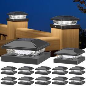 Tz22 Niorsun Solar Post Lights Outdoor Fence Cool White Waterproof Ga