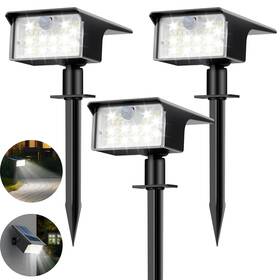 Gs08-3-us Nipify Solar Spot Lights Outdoor 3 Pack/62 Led Motion Sensor Wa
