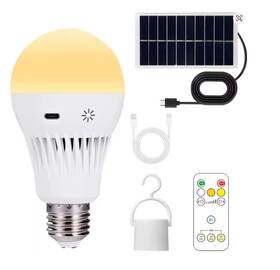 Cm16-1-sun Noenname Null Solar Rechargeable Led Light Bulb With Remote Dimmable Timer For Indoor/outdoor
