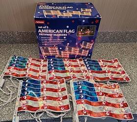 Noma 028208876463 American Flag Pathway Markers Five 21 Light Reflective 8ft Lenght 87646