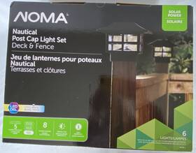 Noma 840623113967 Set Of 6 Outdoor Solar Nautical Post Cap Light Deck And Fance