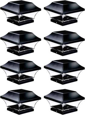 Noma 873046005380 Solar Post Lights Waterproof Outdoor Cap 8 Pack Black