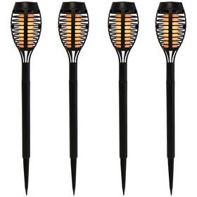 35644048 Northlight Set Of 4 Black Solar Powered Led Pathway Markers 19.75 Inch