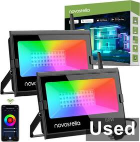 Ntf81-rgb-us-2 Novostella - 80w Smart Led Flood Lights 2 Pack