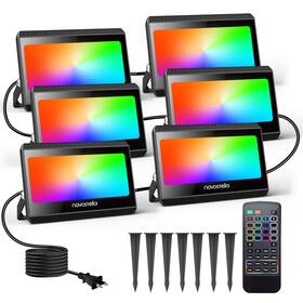 Ntf94-rgbw-us-1 Novostella Rgbw Led Flood Light Outdoor Interconnected Color Changing Landscape Floodlights