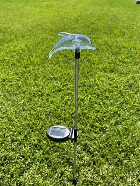 Ntertainment House 638936176744 1 Pack Solar Garden Stake Light Color Changing Dolphin Outdoor Path Lamp