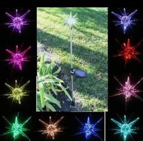 Ntertainment House 697794712990 Solar Powered Outdoor Garden Pathway Stake Led Starburst Light 2 In Box New