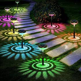 Nup-spl-gld-001 Nupostai Bright Solar Pathway Lights 2 Pack Color Changing Warm White Led Ip