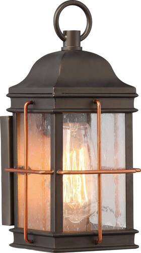 60-5831 Nuvo Lighting - 1 Light Outdoor Wall Fixture Bronze And Copper Accent With Bulb