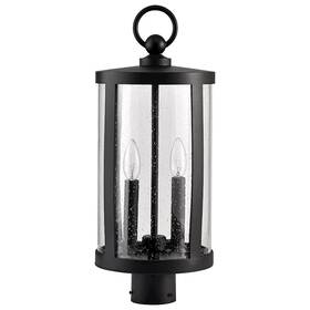 60-8114 Nuvo Lighting Broadstone 2 Light 9 Inch Post Top Black/clear Seeded Glass -
