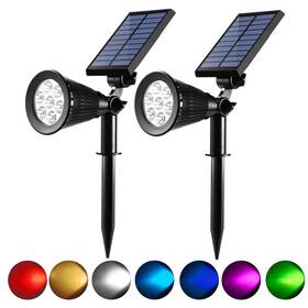 Okeer 610521894875 Solar Spot Lights Outdoor Color Changing 8 Lighting Modes Outdo