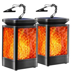 Hyd02 Okeer Solar Lantern Outdoor Lights 3 Modes Changing Flickering Flame