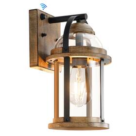 Ok018 Okeli Dusk To Dawn Outdoor Wall Lights 1 Pack-12 Inches Wood Grain