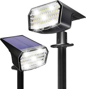 Ip65 Okitop 705353667473 Solar Spotlights Outdoor Waterproof 2-pack 65 Led Super Bright Light