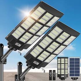 8000w Okpro 710638809073 Solar Street Lights Outdoor - 2 Pack Waterproof Motion Black