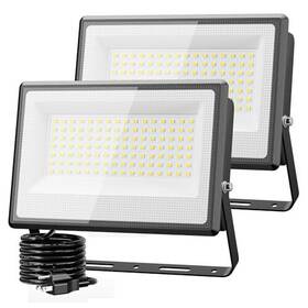 100w Olafus 631105789530 2 Pack Led Flood Light Outdoor 9000lm Work With Plug