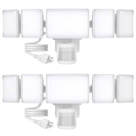 100w Olafus 974036281334 Led Security Light Motion Sensor Outdoor Plug In 2 Pack