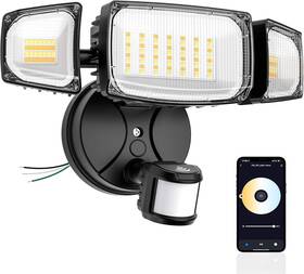 Bdb55g-3 Olafus 65w Wifi Smart Flood Light Motion Sensor 2700k-6500k Ip65 Alexa Google- Black
