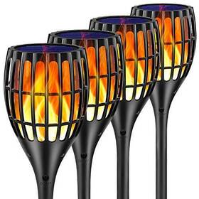 Ollivage 741416749373 Solar Lights Outdoor 43 Inch Flickering Flames Torch Light Garden W