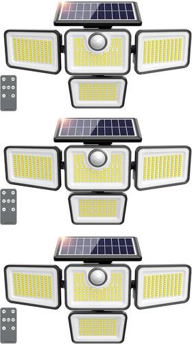 Oee214c05 Omibee 3000lm Solar Lights Outdoor 413 Leds 4 Adjustable Heads Motion Sensor Lig