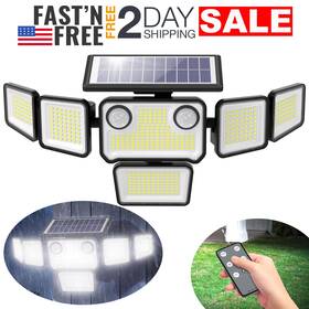 Oee216c10s Omibee Luces Solares De Pared 434 Led 6 Cabezales Con Control Remoto Para Exteriores