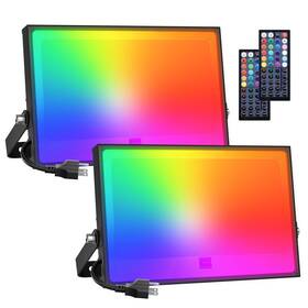 100w Onforu 753318000728 2 Pack Rgb Led Flood Light 800w Equivalent Color Changing Floodlight Wi