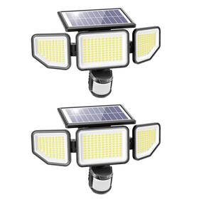 Onforu 974388032684 3000lm Solar Lights Outdoor 258 Led 3 Heads Security With Remote Cont