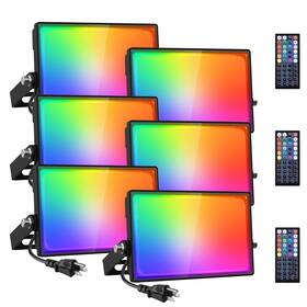 D50rgbw Onforu 6 Pack Rgb Led Flood Light Outdoor 70w Color Changing Uplights 2700k