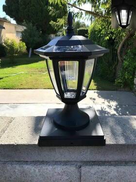 Af30bk Online Warehouse Outdoor Garden Set Of 2/4/6 Pieces Solar Power Black/white Finish Color Hexagon
