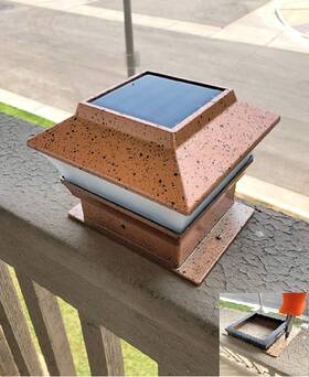 Nh-224 Online Warehouse 2-pack Outdoor Garden Solar Copper Fence Post Cap Light With Bright White Led Fo