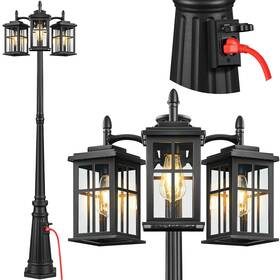 P86493e.bk Opaxis Lamp Posts Outdoor Lighting With Outlet Dusk To Dawn Pos
