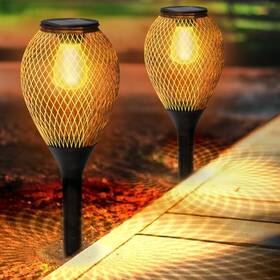 Ip65 Ortiny 710638880577 Solar Pathway Lights Outdoor 2 Pack Waterproof - Black