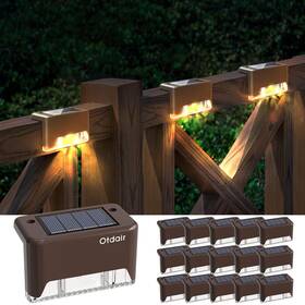 Otdair 735881011875 Solar Deck Lights - 16 Waterproof Led Step For Stairs Yard Patio