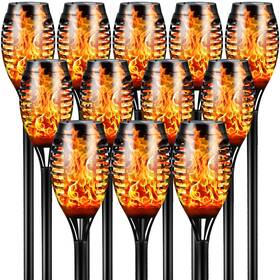 Otdair-solor-12pk-yellow Otdair Solar Outdoor Lights 12 Pack 12led Tiki Torches Black