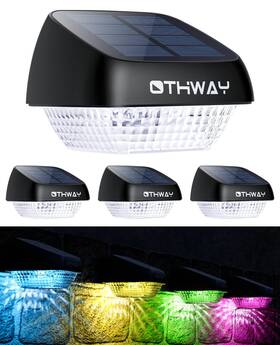 Lt001 Othway Solar Fence Post Lights Outdoor Waterproof Colorful Decorative Deck Ea