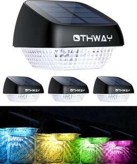 Oth505-4p Othway Solar Fence Post Lights Outdoor Waterproof Colorful Decorative Deck