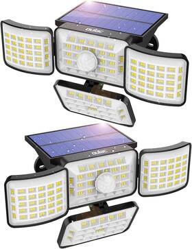 Oulac 701256875021 Solar Outdoor Motion Sensor Lights 250 Led 2 Pack - Black