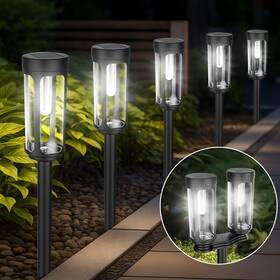 Oulonger 788232002527 Bright Solar Pathway Lights Outdoor 8 Pack Powered Garden Waterpro