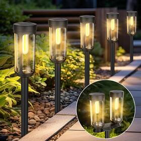 Oulonger 788232002534 Solar Pathway Lights 4 Pack Outdoor Garden Waterproof Auto On/off