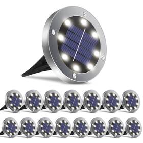 Dbz-16 Oulonger 16 Pack Solar Ground Lights Outdoor Waterproof Pathway In-ground For Lawn Patio