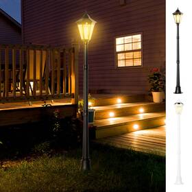 Usx-b30-0210141 Outsunny 77 Inch Solar Lamp Post Light Outdoor All Weather Protection For Backyard-black New